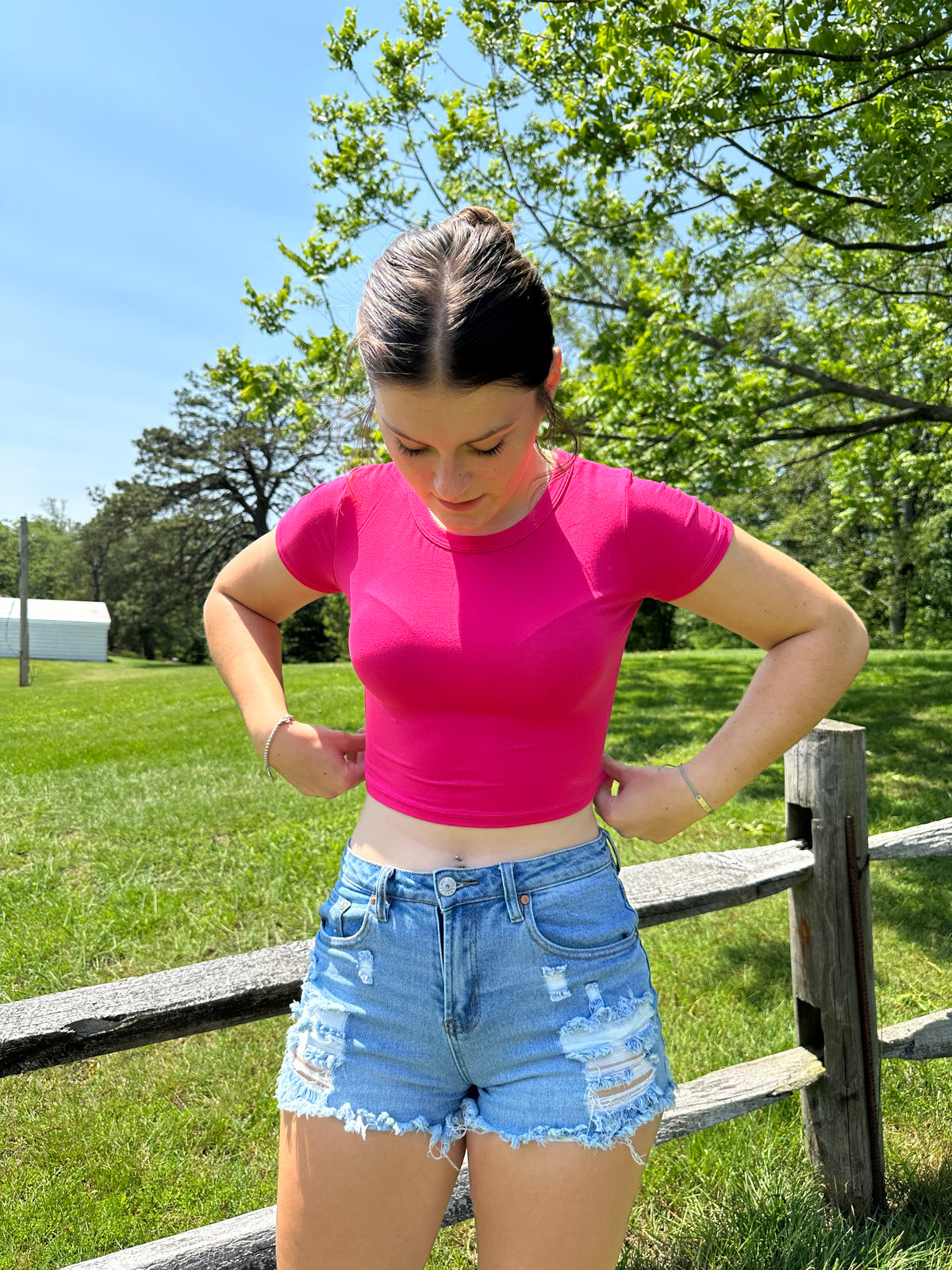 Hot Pink Baby Tee