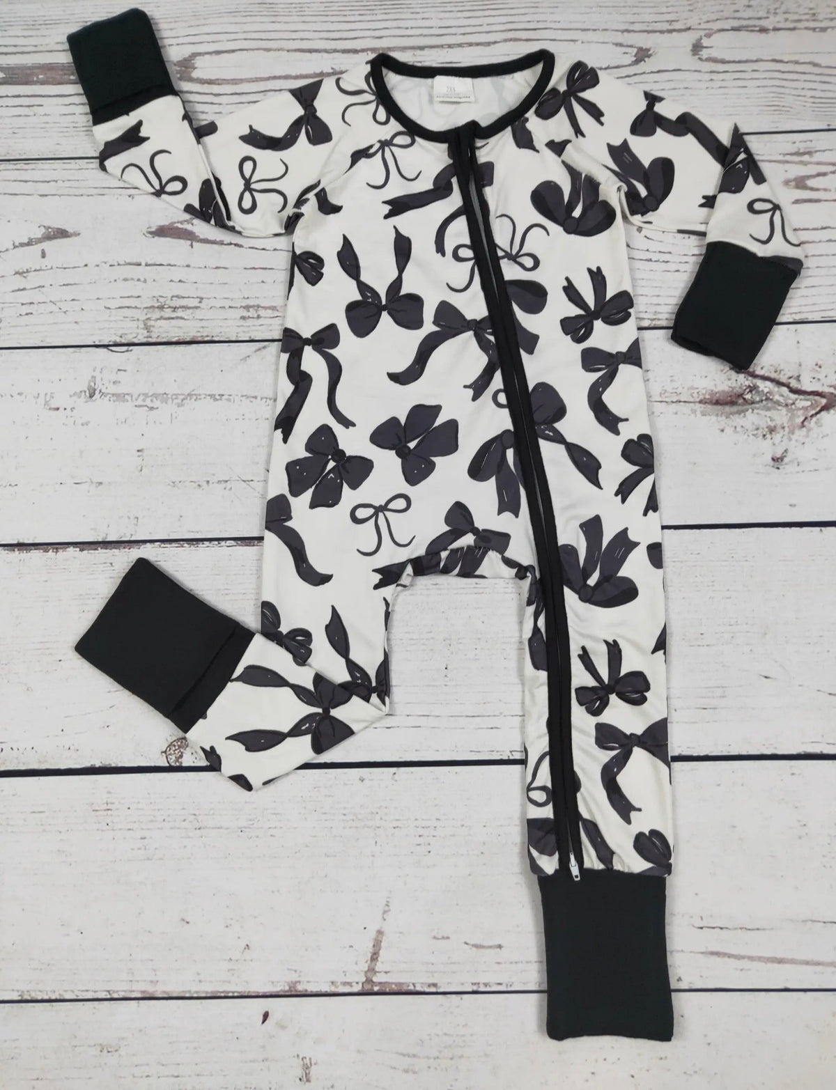 Baby Girl black and white printed bamboo sleeper