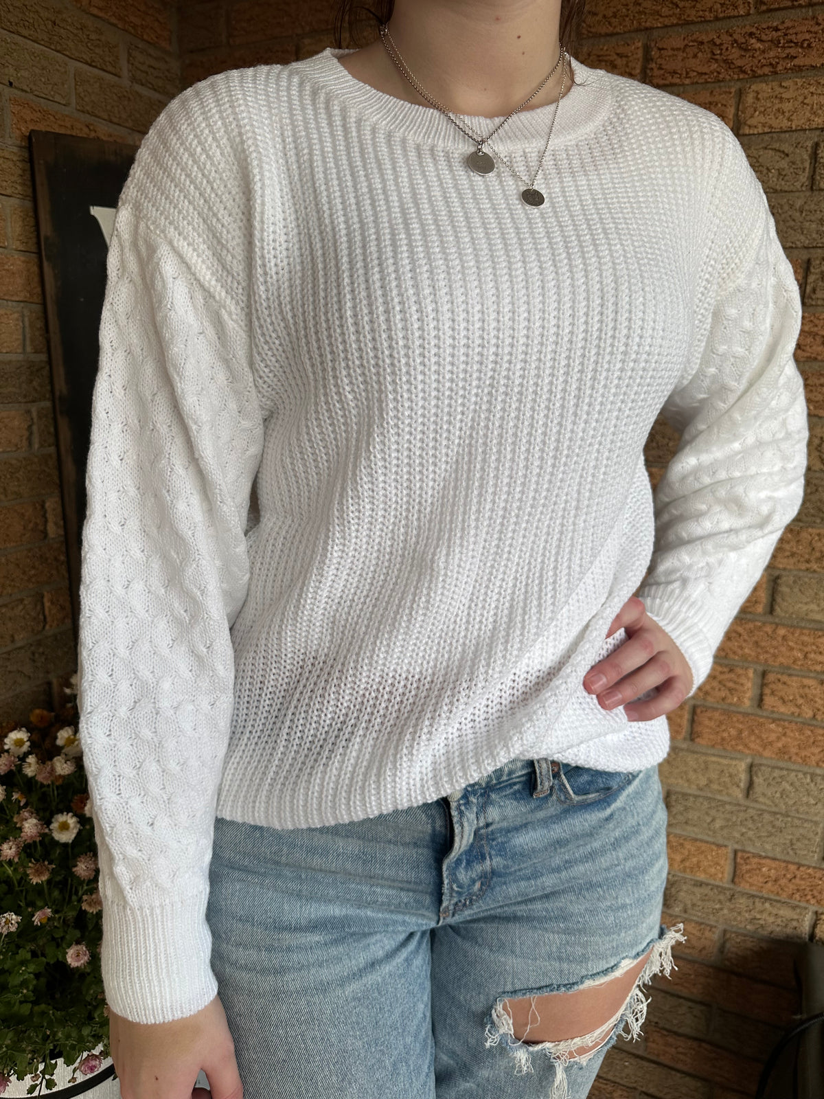 Lantern Sleeve Knit Sweater