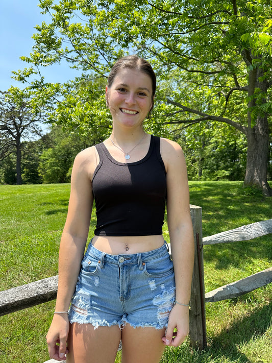 Black Cropped Tank