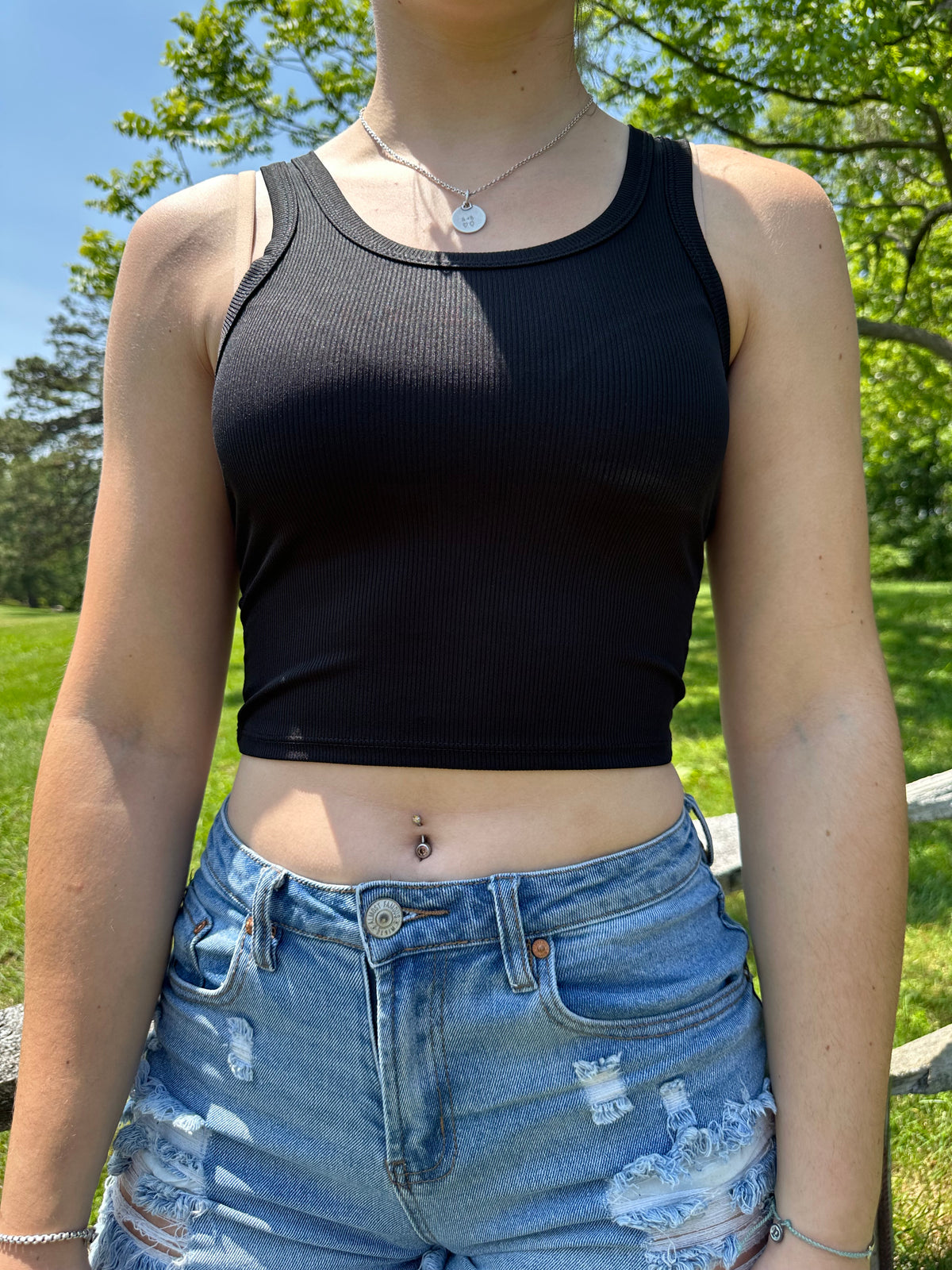 Black Cropped Tank